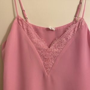 Melrose & Market pink lace insert adjustable cami top